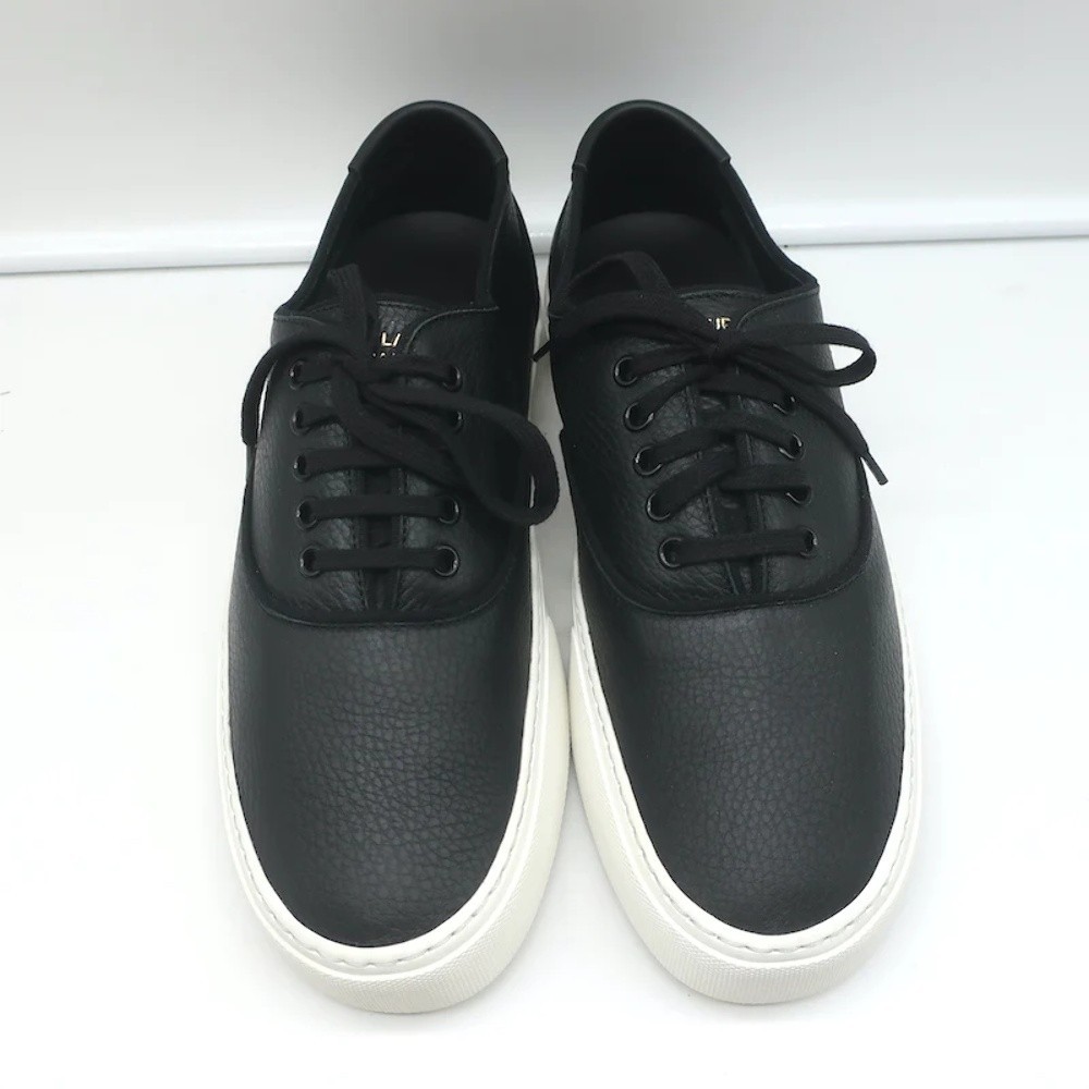 Saint Laurent Venice Low Top Sneakers Black Grained Leather Size 43.5 NEW - Picture 4 of 11